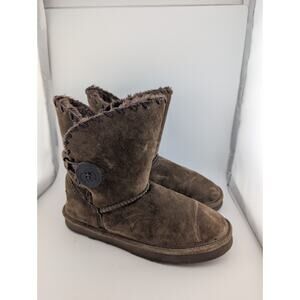 Lamo Size 6.5 Chocolate Brown Boots Size Button Mid Calf Winter 8" Women's
